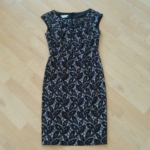 London Fog Midi Floral Lace Pencil Dress Back Zip